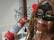 Cami Creams Covered in Whip Cream for Halloween 2020 Ebony BBW Mask Thick Thighs Spread OnlyFans 8/16