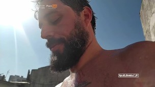 TEASER | Hose bath in the backyard leaves cock cumshot wet
