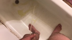 Peeing in the bathtub
