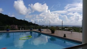 Sexy Mama Strip Tease Skiny Dip in the Caribean (new phat house, pool teaser)