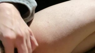 Naughty Girl with a Full Bladder sprays like a Firehose outside for the neighbors to see