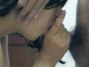 stepmom insert butt plug to tight asshole by stepson for the first time! 9/16