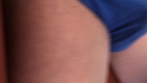 Asian muscle woke up with rock hard morning wood precum through underwear.