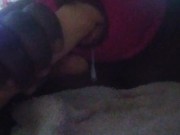 Sucking my big vanilla DILDO