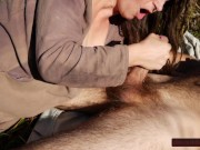 Outdoor Blowjob by MILF Ends With Handjob Squeezing Out Every Last Drop (Slow Motion Cumshot) 5/16