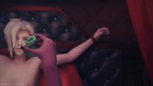 Ashe and Mercy Halloween Futa Blowjob