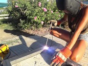 DIY Floating Table 3.1 - Welding 4k HD Teaser - downblouse and nip slip (Music) 2/16