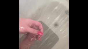 Shower Play/ Cum shot horny from T-girl