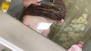 Rubbing tits tease 