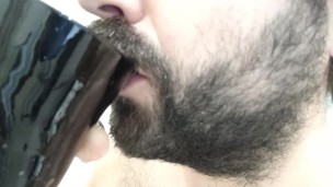 Long pissing in a glass and drink my own pee