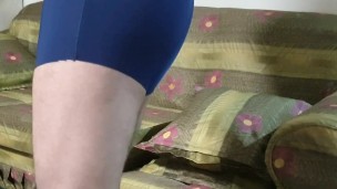 RED WATCH GUY BIG COCK INSIDE GLOSSY BLUE CALVIN KLEIN BOXERS DADDY JERKING OFF