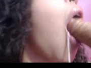 Adorable Ebony Teen Deepthroating & Cumming 7/16