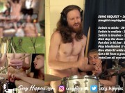 Handjob and Fingering my partner while drumming LIVE on CB 2/16