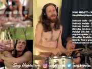 Handjob and Fingering my partner while drumming LIVE on CB 4/16