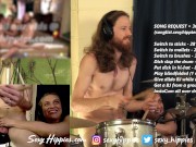 Handjob and Fingering my partner while drumming LIVE on CB 6/16