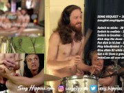 Handjob and Fingering my partner while drumming LIVE on CB 7/16