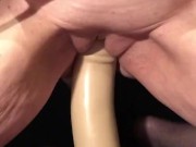 Mature Milf Cougar Size Queen Fingers and Fucks Her Pussy Close Up Riding Huge Dildos Loud 10/16