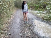 Piss and Puddle Sloshing in Bare Foot Sneakers 10/16