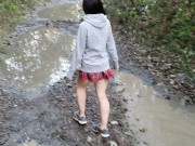 Piss and Puddle Sloshing in Bare Foot Sneakers 5/16