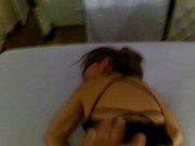 Real Amateur French Blonde sucks and fucked doggy style. Comes using magic wand while penetrated 11/16