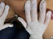  Waxing at home! with a nice final handjob, ejaculates and squirts beautician's pants / homemade wax 11/16