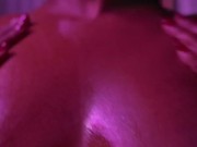 Sexy oily ebony boob massage 