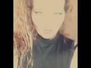 Snapchat compilation in boots, pantyhose, and a little black dress. 10/16