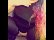 Snapchat compilation in boots, pantyhose, and a little black dress. 16/16