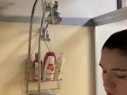 Hot babe suds up in shower 10/16