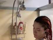 Hot babe suds up in shower 13/16