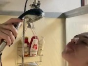 Hot babe suds up in shower 16/16