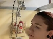 Hot babe suds up in shower 6/16