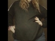 Wearing my boyfriend's ugly as hoodie and my denim shorts to turn you on. 5/16