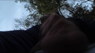 Unseen Promenaders watched me masturbating outdoors with pants down and moaning cumshot