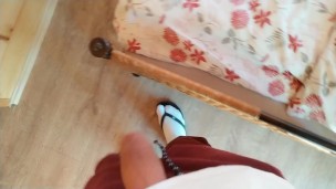  jerk off while roommate is downstairs - I couldn´t hold cum, bed sheets are now spotted