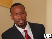 VIP4K. Excited teen needs to be satisfied and Ebony stepdad helps her 2/16