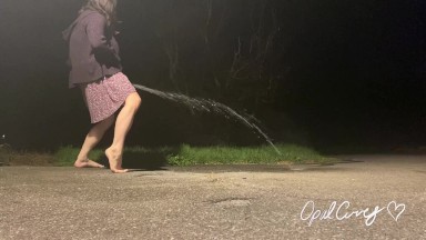 Naughty Girl Power Washes her Driveway with Piss, my Stream went so far! Who wants a Golden Shower