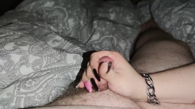 Handjob with black long nails *precum&cumblast*