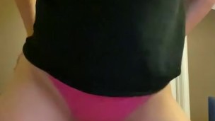 MILF in hot pink panties with wet spot