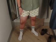 Changing room tease in socks ;)