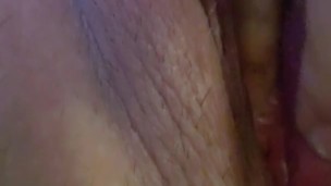 Trans man plays with pussy and bottom growth