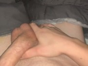 ON EDGE 8 INCH MONSTER COCK JERK OFF IN BED! MUSCLE STUD POV (INTENSE BREATHING AND MOANING)