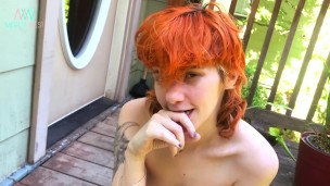 Portland porch pipe hits with topless stoner Mercy West