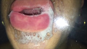 Glass tongue licking and kissing (Short version)
