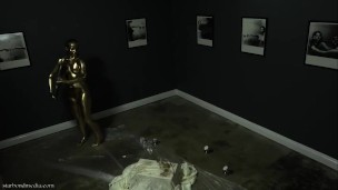 Golden Heist - Caroline Pierce & Star Nine Wet & Messy Body Painting Statue Fetish TRAILER