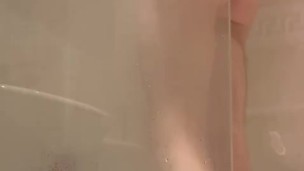 Hot and Steamy shower wank Part one - amateur cumming big dick married straight guy. Wanking to cum