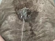 Naughty Piss Slut Soaks a towel with a very full bladder 9/16