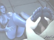 [AnKhajiit] Halo 4 - Cumming on Cortana's Bare Blue Feet