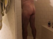 Hairy dilf  shower