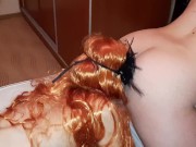 Секс рабыня со связанными руками, довела меня до оргазма языком - IkaSmokS 10/16